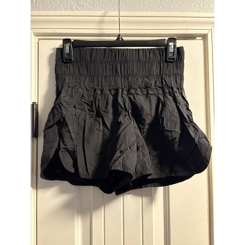 FP Movement The Way Home Shorts Women M Black Smocked Running OB1012677